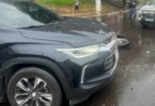 Motociclista fica ferido durante grave acidente na Avenida Djalma Batista em Manaus