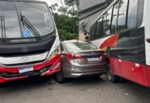 Mulher fica ferida após colisão com micro-ônibus na Zona Centro-Oeste