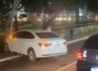 Acidente derruba radar e provoca congestionamento na Avenida Brasil em Manaus