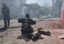 Incêndio de grandes proporções atinge borracharia na Zona Centro Sul de Manaus